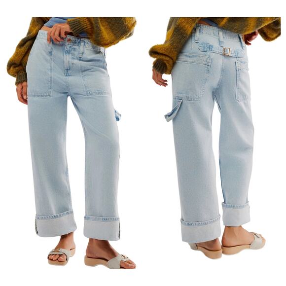 Free People Major Leagues Wide Leg Crop Jeans Size 28 - Picture 12 of 12